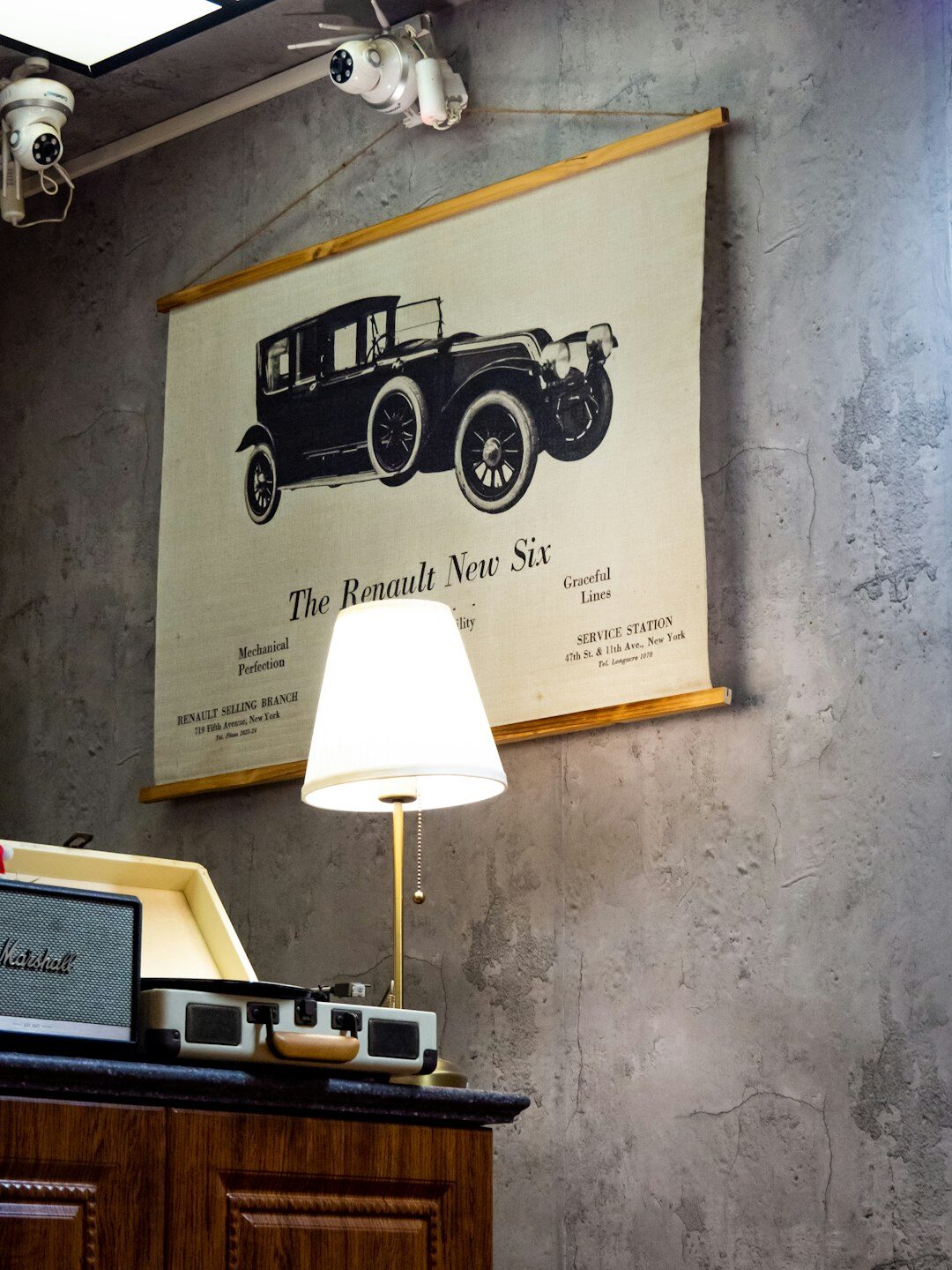 vintage french poster on wall